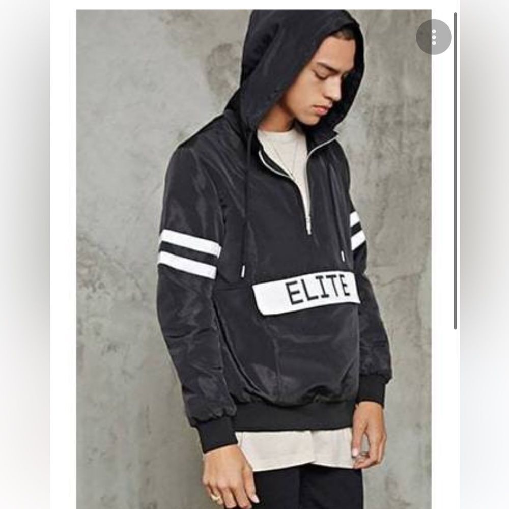 Forever 21 Men Hooded Windbreaker Jacket Sz S